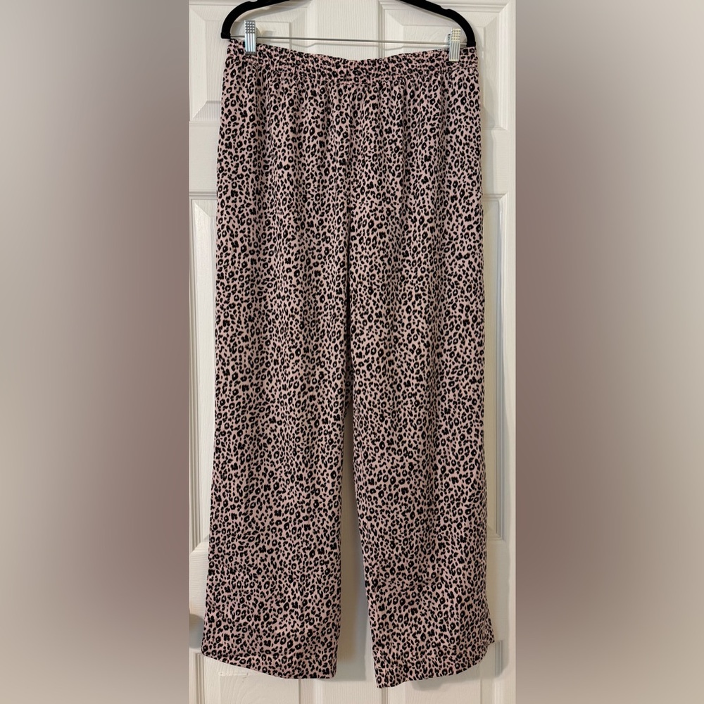 Banana Republic Satin Leopard Pajama Pants, Medium